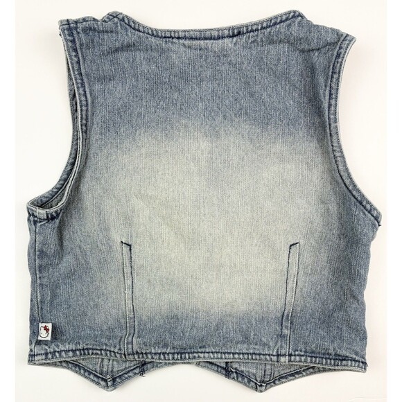 Vintage Hello Kitty Sanrio Denim Skirt Vest Two Piece Girls Outfit Y2K Medium - Picture 6 of 14